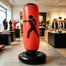 Inflatable Standing Boxing Punching Bag, PVC Thickened Home Stress Relief Venting Punching Target, Indoor Fitness Sports Boxing Training Toy - Red Boxing Pillar - View 4