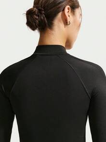 Nike Women's AS W NP DF SMLS FZ Midlayer WT Knit Hoodless Jacket IV1469-010 - Black - View 5