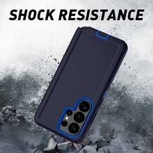 適用於 Galaxy Rugged 系列手機殼 - 黑色，重型防震緩衝雙層保護殼，附接口防塵/防刮保護，適用於 iPhone 系列，男女通用 - 深藍+寶藍 - 查看 7