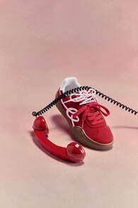 Kappa Millennium Style Silver White Contrast Low-Top Sneakers, Double Strap Commuter Italian Retro Versatile Casual Shoes - Cherry Red - View 2
