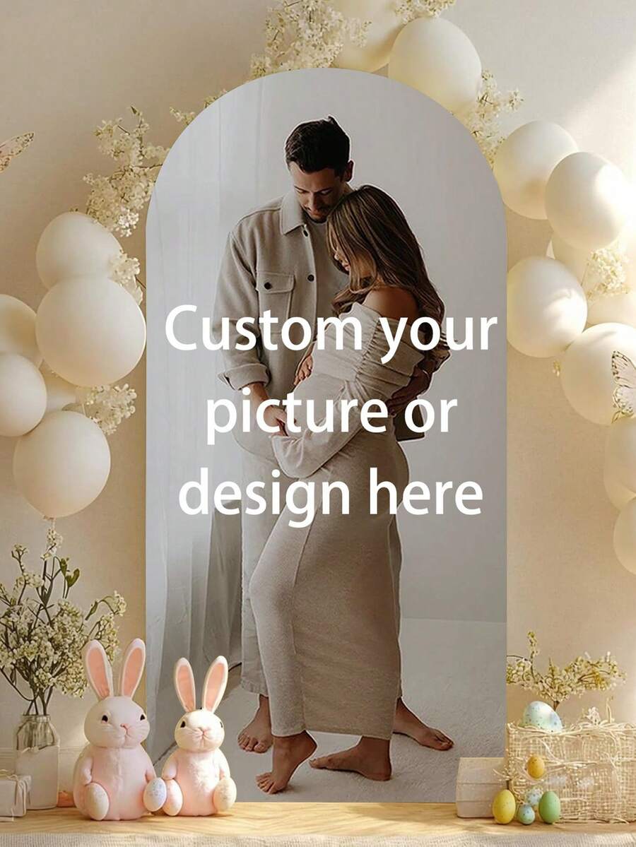 1pc Customizable Arch Backdrop Cover, Suitable For Baby Shower Balloon Arch, Wedding, Graduation Ceremony And Birthday Celebration, Supports Photo Customization
