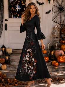 Women Long Dresses - Black - View 10