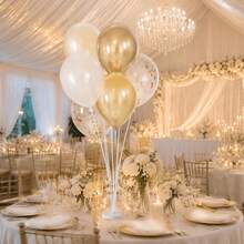 1/10/30/50pcs Transparent Balloon Stick Holder, Reusable White Decorative Stand With Cup - Christmas, Wedding, Birthday And Holiday Party Display Accessories, Suitable For Christmas, Birthday - Multicolor - View 2