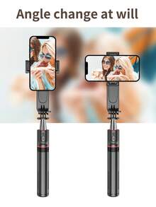 AXNEN ﻿Stable Selfie Stick Tripod With Dimmable Fill Light,Detachable Light,Foldable Bluetooth Remote Control Phone Holder,Stable Ground Stand Compatible With Multi Model Phones,Video Recording,Live Streaming,Vacation, Travel Vlog, Family Parties,Shooting - View 8
