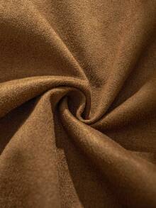 Jaket Kasual Sehari-hari untuk Anak Perempuan, Model Maillard, Warna Polos, Bahan Suede, Kerah Bulu, Resleting, Musim Gugur/Dingin - Coklat - View 9
