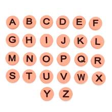 26件組 15mm A-Z 彩色扁圓矽膠字母珠組－適用於鑰匙圈、手鍊及其他DIY珠寶製作 - 扁圓字母珠 - 查看 14