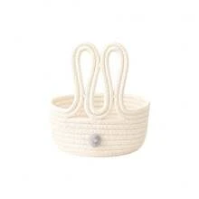 1pc 3D Rabbit Ear Storage Basket, Cream Style Desktop Organizer With Decorative Pom Poms, Suitable For Storing Small Accessories, Snacks And Sundries, Applicable For Bedroom, Living Room, Entryway And Bathroom - Multicolor - View 8