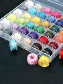 1 Set Of Multi-Color Sewing Machine Lock Core Thread, Roll Sewing Machine Bottom Thread, Pre Wound Spool, DIY Embroidery Thread, Household Handmade Sewing Supplies, Used For Daily Manual Work And Sewing, Suitable For Embroidery And Sewing Machines - Multiple Styles - View 2