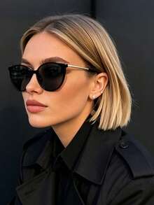 Unisex Retro Round Metal Fashion Glasses Classic Style Decorative Outdoor Travel Beach Vacation Casual Daily Wear - Black - View 1