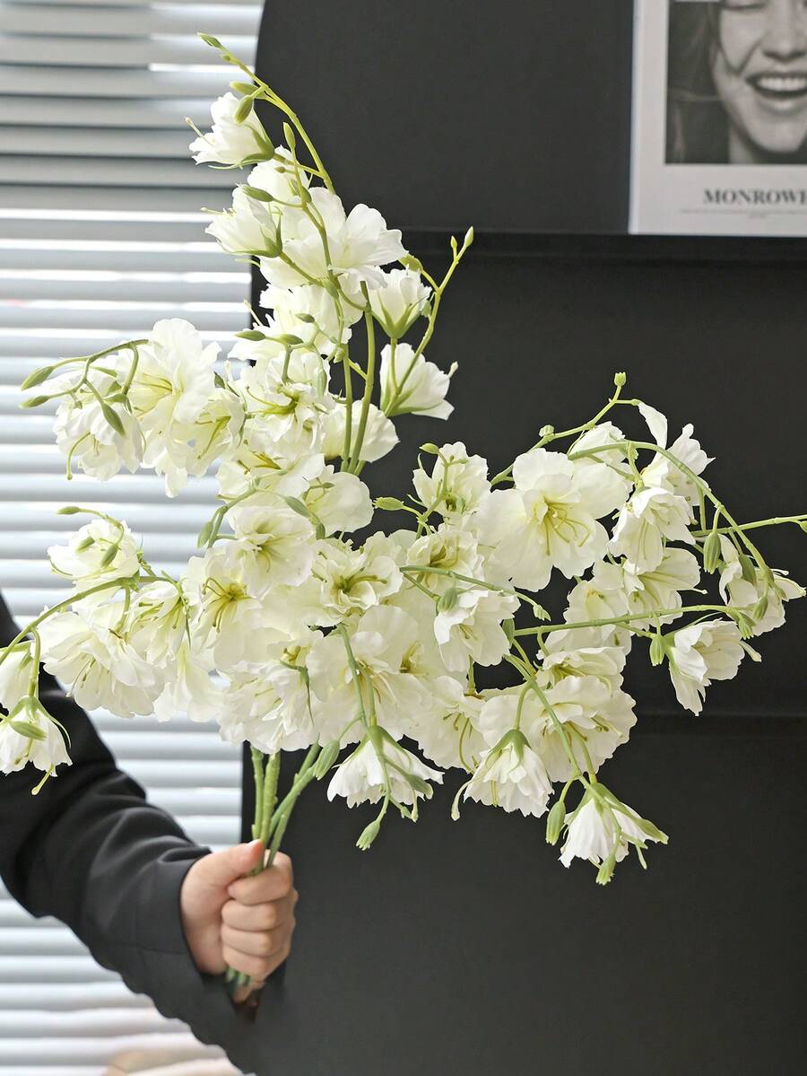 1件 真觸感風信子仿真花,適合居家、辦公室、咖啡廳、婚禮與情人節禮物 - 白色 - 查看 1