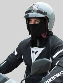 1/2 piezas Conjunto de gorro pasamontañas de forro polar cálido y guantes con pantalla táctil, a prueba de viento, cobertura completa de la cara y el cuello, diseño con cordón, para esquí, ciclismo y actividades al aire libre, para hombres y mujeres en invierno - Multicolor - Ver 3