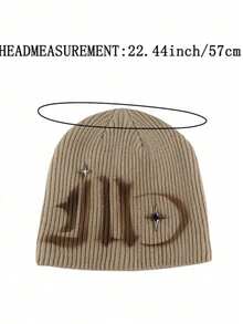 1pc Graffiti Street Style Knitted Beanie, Warm Fashionable Multi-Functional Hat For Women And Men - A - View 2