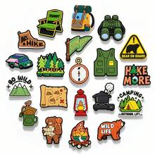 12/20PCS Outdoor Camping Shoe Charms Set, PVC Shoe Decorations, Shoe Accessories Charms, Gift Idea For Birthday Christmas Halloween Party Favor - Multicolor - View 10