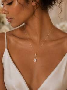 Luxury Floral Zirconia Bridal Back Chain Long Full Rhinestone Body Chain Wedding Jewelry For Women Summer - Gold - View 2
