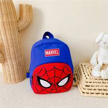 Back To School Disney Marvel Avengers Spider-Man Themed Backpack, Classic Costume Mask Print, Navy Black Blue Multi-Color Options, Durable Oxford Fabric, Front Zipper Storage Pocket, Wide Breathable Shoulder Straps For Weight Reduction, Lightweight Large Capacity, Suitable For School Commute Daily Outings - Backpack - View 4