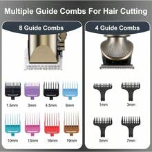 1 buah Alat Cukur Rambut Elektrik, Set 2 Buah Multifungsi untuk Mengukir Rambut dengan Minyak, Alat Cukur Rambut Salon Isi Ulang USB & Set Mesin - View 7