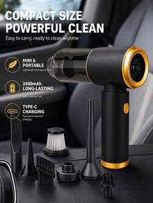 Penyedot Debu Mobil Mini Portabel 2400mAh Nirkabel Genggam, Dengan Filter yang Dapat Dicuci, Alat Pembersih Ringkas, Cocok untuk Interior Mobil, Rumah, Bulu Hewan Peliharaan dan Kotoran Sehari-hari, Aksesori Mobil Ringan, Hadiah untuk Wanita dan Pria - genggam - View 2