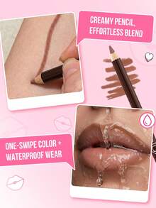 MISSLYN 1pc Silky Lip Liner Pencil, Long-Lasting Matte Lip Makeup Pencil, Fine Creamy Texture, Precise Tip For Lip Contouring, Smudge-Proof Easy Application, Daily Wear, Party And Y2K Style, Beauty Gift - #802 - View 6