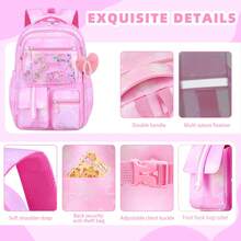 3pcs Women's Backpack Handbag Portable Small Bag Set, With Pom Pom Pendant, Large Capacity With Multiple Pockets Design, Gradient Color, Adjustable Shoulder Straps, Suitable For Campus Daily Commute School Supplies - Sets - View 4