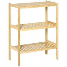 Opbergrek, 3-laags bamboerek, boekenkast voor woonkamer, slaapkamer en kantoor, 62 x 33 x 80 cm - A - Bekijken 1