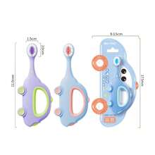 1pc Soft Bristle Kids Toothbrush, Cartoon Car Design, Ultra-Soft Ultra-Dense Bristles, Non-Slip Round Handle, Suitable For 0-3-6 Years Old Babies - Multicolor - View 3
