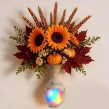 Realistic Floral Decorative Wall Lamp LED Magnetic Induction Wall Light Vase Decoration Lamp Rechargeable 800mAh Battery RGB Dimmable Suitable For Vase, Desk, Home Decor, Christmas, Wedding, Party, Fashion Home Decor - Multicolor - View 2