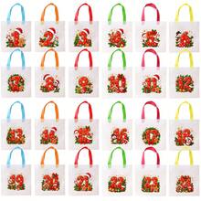 24 Pack Christmas Advent Calendar Gift Bags, Numbered 1-24 Countdown Bags With Colorful Handles, 20 X 20 Cm Non-Woven Holiday Gift Tote Bags For Christmas Party Decorations - Multicolor - View 9