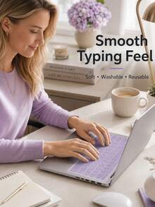 3pcs Ultra-Thin Keyboard Protector Film And Keyboard Cleaning Brush, Effectively Protects Keyboard, Suitable For 15 To 17.0 Inch Laptops, Transparent, Purple, Yellow, Pink Optional - Multicolor - View 2