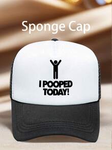 1 PC Men's "I POOPED TODAY!" Printed Hat, Adjustable, UV-Protective, Ideal For Hiking, Mountain Climbing, And Travel - Multicolor - View 2
