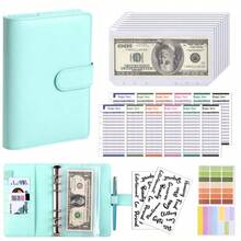 A6 Colorful Budget Binder, 6-Ring, 8 Zipper Envelopes, 2 Stickers, All-In-One Notebook Wallet, Cash Management Storage Organizer - A - View 20