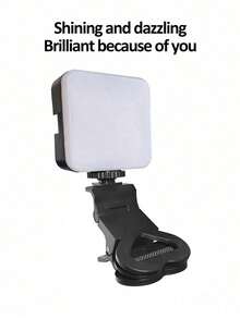 RGB LED Light For Photography And Video, Portable Fill Light For Phone, Camera, Laptop, And Streaming, Multicolor LED Lighting For Selfies, Video Calls, And Content Creation, Compact Design With Adjustable Stand, Easy To Install And Carry - Black - View 8
