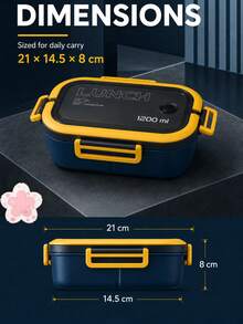 Cool Lunch Box 1200ml, Double-Layer Separated Food Container With Handle And Vent Plug, Detachable Tray Silicone Sealed Bento Box, Microwave And Refrigerator Available, Reusable Food Storage Box For Commuting, Work, Study, Outdoor Picnic - Multicolor - View 8