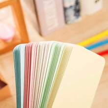 100PCS (90x55mm) Blank Flash Cards Colored Heavy Duty Cardstock Pocket Index Note Cards For Word Learning Memory Handwriting Message - A - View 1