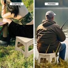 1Pc Ultra Lightweight Foldable Mini Stool Height Adjustable Plastic Telescoping Seat For Home Kitchen Bathroom Fishing Camping Hiking Travel Outdoor Use Non Slip Compact Storage Space Saving Portable Chair Christmas Holiday Gift For Adults - White - View 5