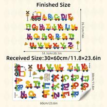 BRUP 1Pc Kids Wall Stickers, Alphabet ABC Number Train Peel And Stick Decal, Cartoon Animals Educational Math Art For Children Bedroom Classroom Decor - Multicolor - View 4