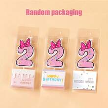 Bowknot Number Happy Birthday Candles, Cute Cartoon Creative Birthday Cake Decoration Candles - View 8