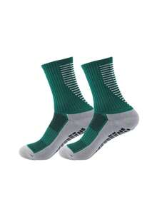 1 Pair Professional Anti-Slip Sports Socks, Mid-Calf Soccer Socks For Boys And Girls Aged 10-18, Suitable For Outdoor Sports - Multicolor - View 15