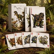 Vintage Dinosaur Theme Playing Cards Set | Exquisite Prehistoric Dinosaur Illustration Cards | Creative Tabletop Game Entertainment Cards | Suitable For Parties, Family Games, Travel Entertainment And Dinosaur Enthusiasts Collection - Multicolor - View 5