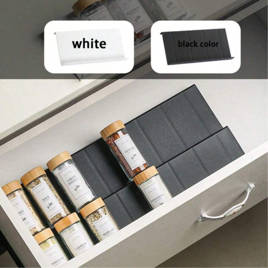 8/4Pcs Clear Acrylic & PP Drawer Spice Rack Tray (Jars Not Included) | Tiered Seasoning Bottle Organizer For Kitchen Drawers & Cabinets | Modern Space-Saving Pantry Storage Shelf - Multicolor - View 1