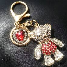 Móc khóa gấu hợp kim đính đá rhinestone sáng bóng, mặt treo chìa khóa ô tô, charm trang trí túi xách và ba lô, quà lưu niệm lễ hội tinh tế, quà tặng hoàn hảo cho bạn bè và gia đình mọi mùa - Màu sắc hình ảnh - Xem 7
