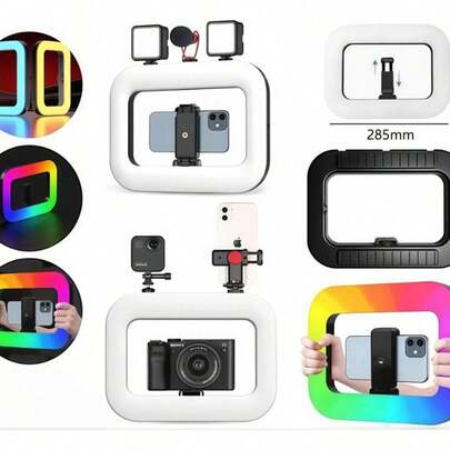 Iluminador Led Retangular Rgb Rig Suporte Celular E Câmera - Bingo