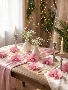 10/30 Pcs/Set Artificial Silk Phalaenopsis Orchid Bridal Bouquet, Valentine's Day Artificial Plants, Wedding Decoration, DIY Floral Wreath Materials, Bridal Handheld Flower Decoration Accessories, Wedding Car Decoration, Door Arch Decoration, Home Restaurant Bedroom Vase Decoration, Birthday Party Decoration Materials, New Year Gift, Graduation Season - Hot Pink - View 5