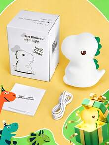 1PC Children's Room Dinosaur Night Light, Timer, Touch Control Dimmable Bedside Lamp, USB Rechargeable. Perfect For Room Decor And As A Soothing Companion. Ideal Gift For Holidays, Birthdays, Children's Birthdays - Multicolor - View 3