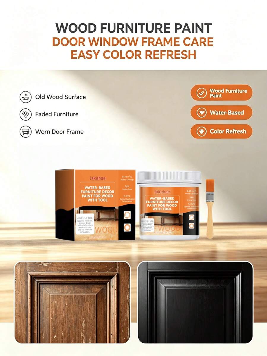 Water-Based Wood Furniture Decorative Paint, Wood Door Furniture Door & Window Renovation Color Change Water-Based Wood Paint