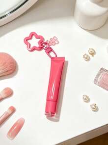 Lip Gloss Keychain Making Kit, Includes One Bear Pendant And One Star Keychain. The Keychain Is Decorated With A Bear Pendant. Also A Stylish Beauty Accessory. (Empty Lip Gloss Tube, Refillable.) - Multicolor - View 5