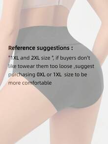 3pcs Plus Size Women High Waist Leak-Proof Menstrual Period Panties, Soft Comfortable Basic Solid Color Triangle Briefs - Black - View 2