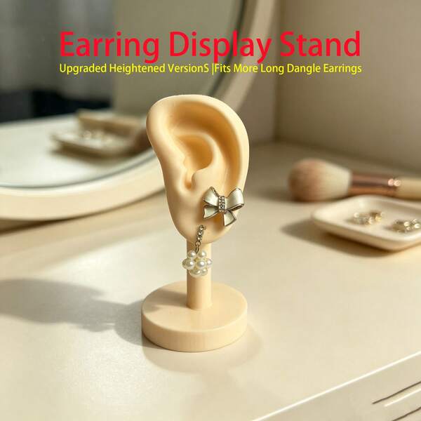 Upgraded Heightened Ear Model Earring Display Stand, 3D Printed Jewelry Display Prop, Desktop Ear Stud Dangle Earrings Display Holder For Jewelry Photography Shop Showcase