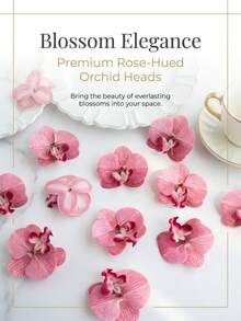 10/30 Pcs/Set Artificial Silk Phalaenopsis Orchid Bridal Bouquet, Valentine's Day Artificial Plants, Wedding Decoration, DIY Floral Wreath Materials, Bridal Handheld Flower Decoration Accessories, Wedding Car Decoration, Door Arch Decoration, Home Restaurant Bedroom Vase Decoration, Birthday Party Decoration Materials, New Year Gift, Graduation Season - Hot Pink - View 6