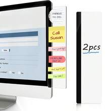 1pc/2pcs/3pcs Computer Monitor Memo Board, Monitor Sticky Note Holder, Right Side Monitor Memo Board, Computer Monitor Adhesive Memo Clip, Office Desk Enhanced Equipment Message Memo Board - Acrylic Memo Board - View 1