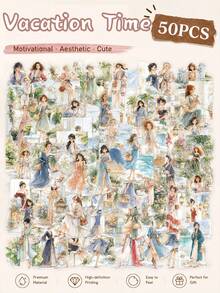 SCXXBSW 50pcs "Vacation Time" PET Decorative Stickers-Perfect For Decorating Office Chairs, Pencil Cases, Envelopes, And Bookshelves. Ideal For Winter And New Year's. - Sticker - View 10
